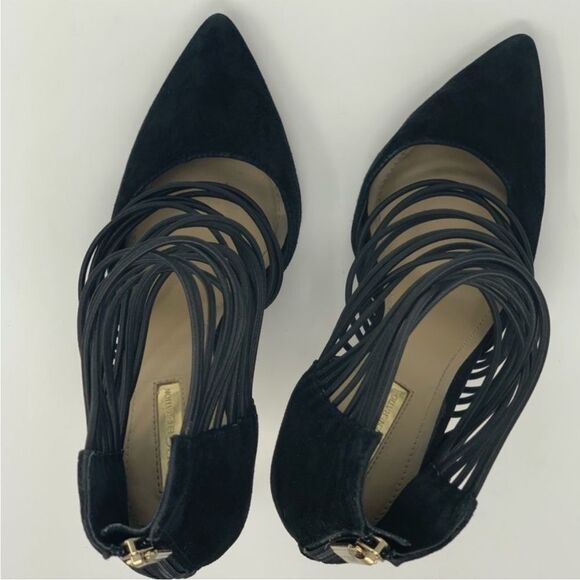 BCBGeneration Caliko Suede Back Zipper Strappy Cage Shoes - Picture 9 of 15